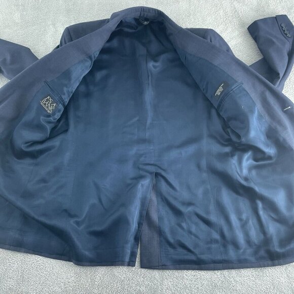 Jos. A. Bank Mens Wool Suit Blazer Jacket 41L - Navy Blue Two-Button 5283 - Picture 4 of 10